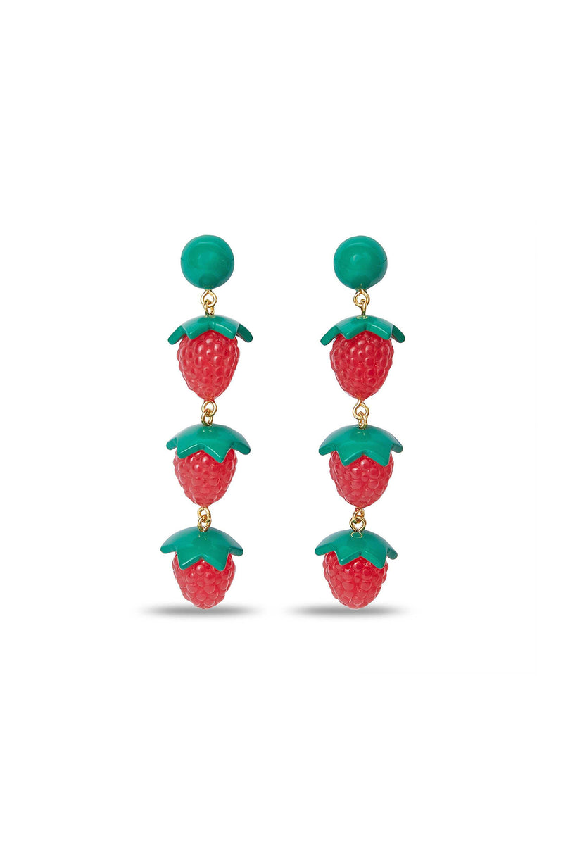 RASPBERRY DROP EARRINGS in RED