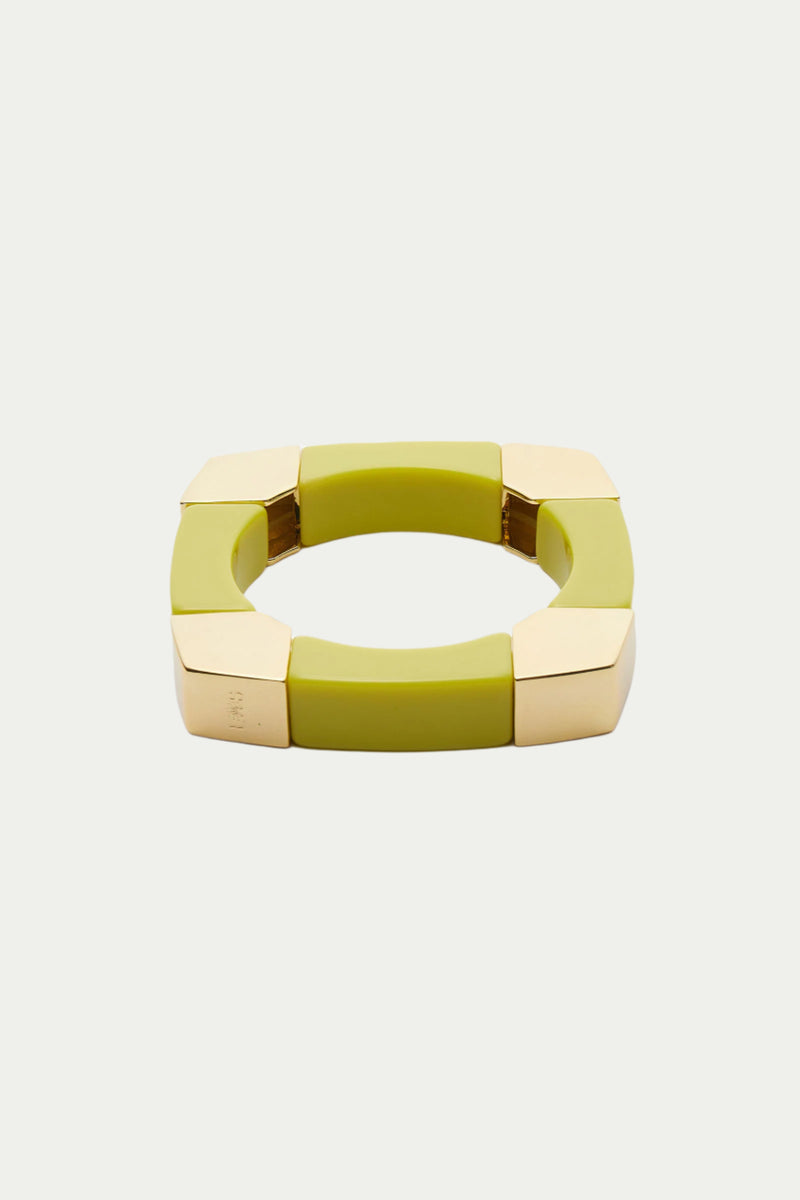 GEO STRETCH BANGLE LIME ZEST in LIME GREEN