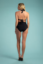 GETAWAY SOLID HALTER BRA SWIM TOP in BLACK additional image 1