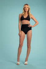 GETAWAY SOLID HALTER BRA SWIM TOP in BLACK additional image 2