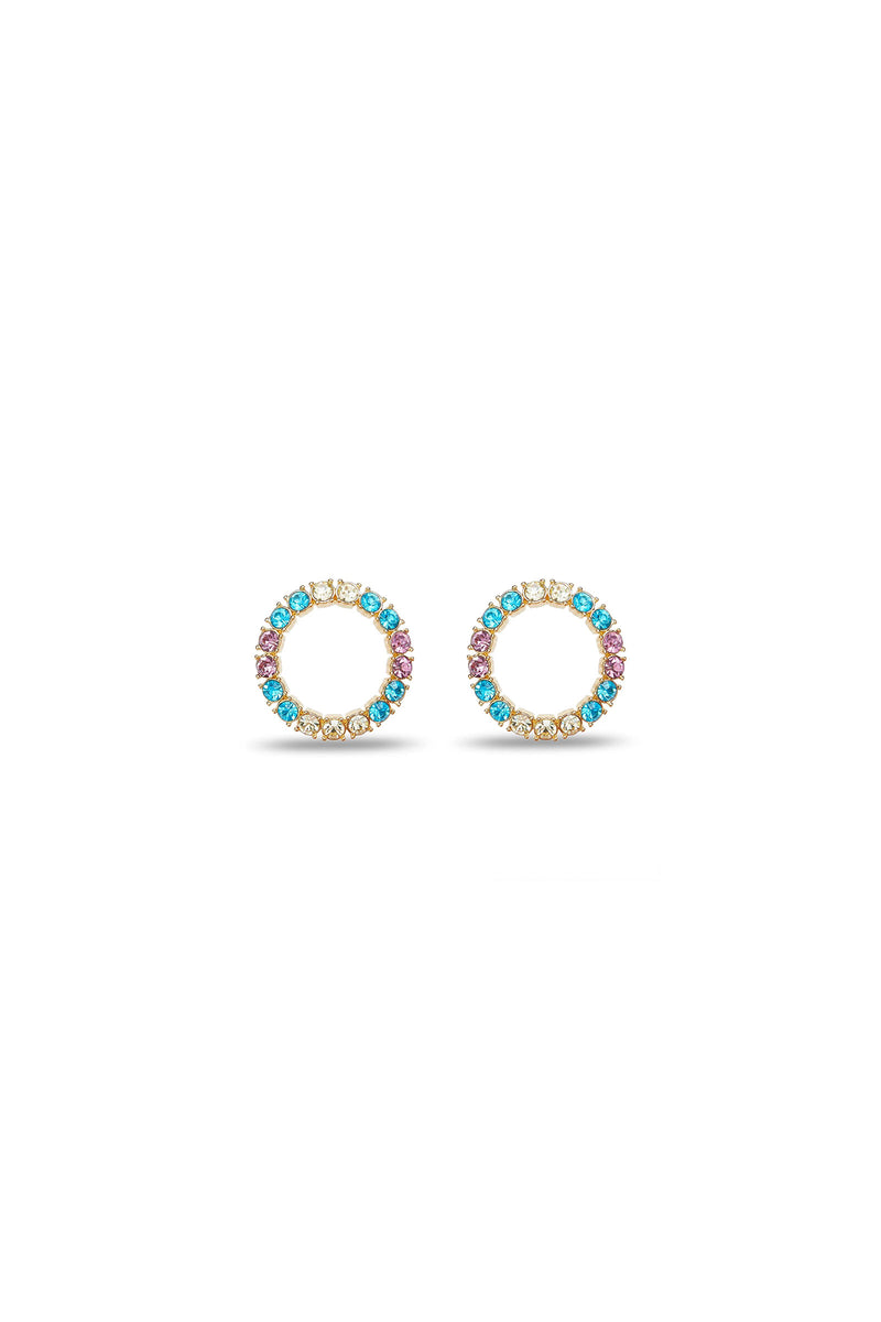 CRYSTAL CIRCULO EARRING OMBRE in MULTI