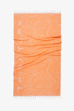 FLORAL CLOUD TURKISH TOWEL in ORANGE