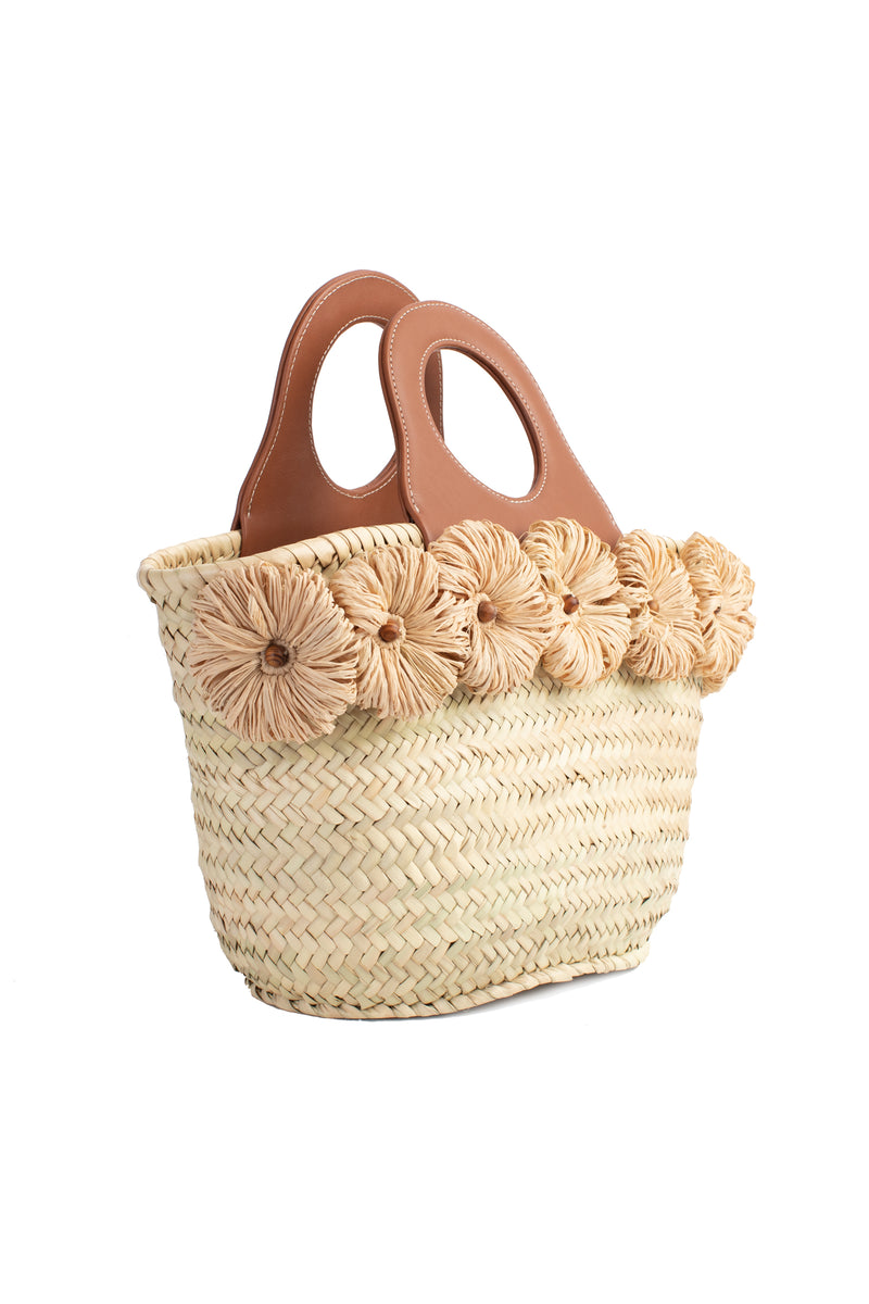 RAFFIA FLOWER TOTE in TAN NEUTRAL additional image 2