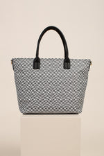 PALM SPRINGS CHEVRON TOTE in BLACK/IVORY MULTI additional image 1