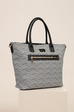 PALM SPRINGS CHEVRON TOTE in BLACK/IVORY MULTI additional image 2