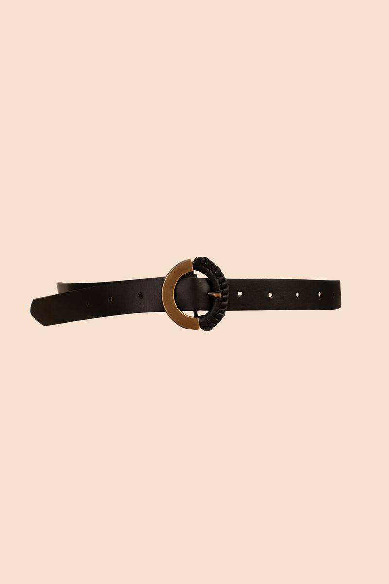 ADA VENUS WRAPPED BUCKLE BELT in BLACK