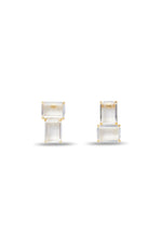 CRYSTAL STUD EARRING in CRYSTAL/GOLD GOLD