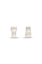 CRYSTAL STUD EARRING in CRYSTAL/GOLD GOLD