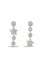 PAVE STAR LINEAR EARRING in CRYSTAL/SILVER
