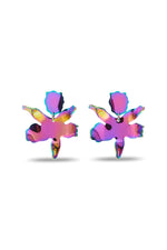 METAL SMALL PAPER LILY EARRING in MULTI