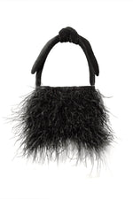 BEATRIX FEATHER BAG in JET BLACK